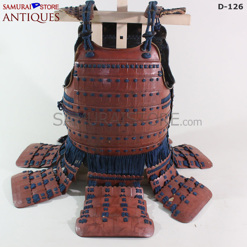 D126 Vermilion Red Antique Samurai Armor Edo period w/ certificate