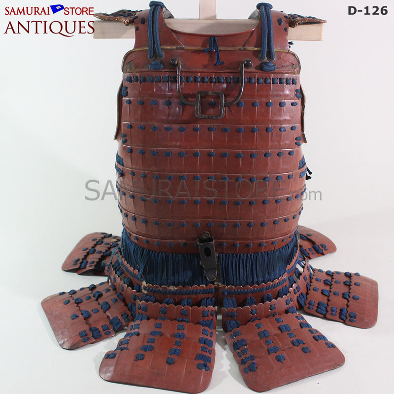 D126 Vermilion Red Antique Samurai Armor Edo period w/ certificate