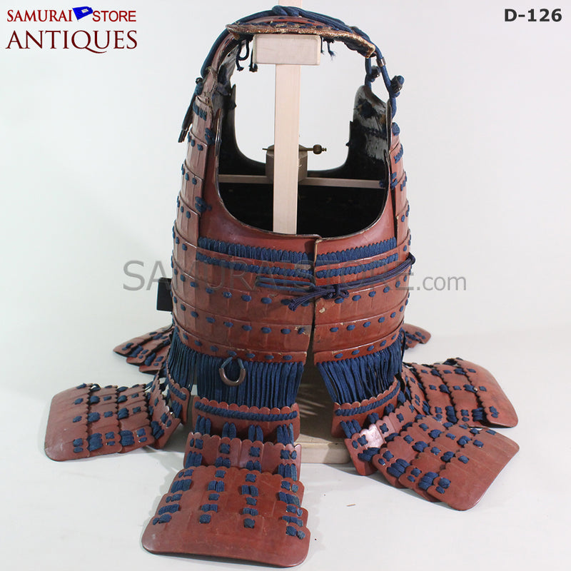 D126 Vermilion Red Antique Samurai Armor Edo period w/ certificate