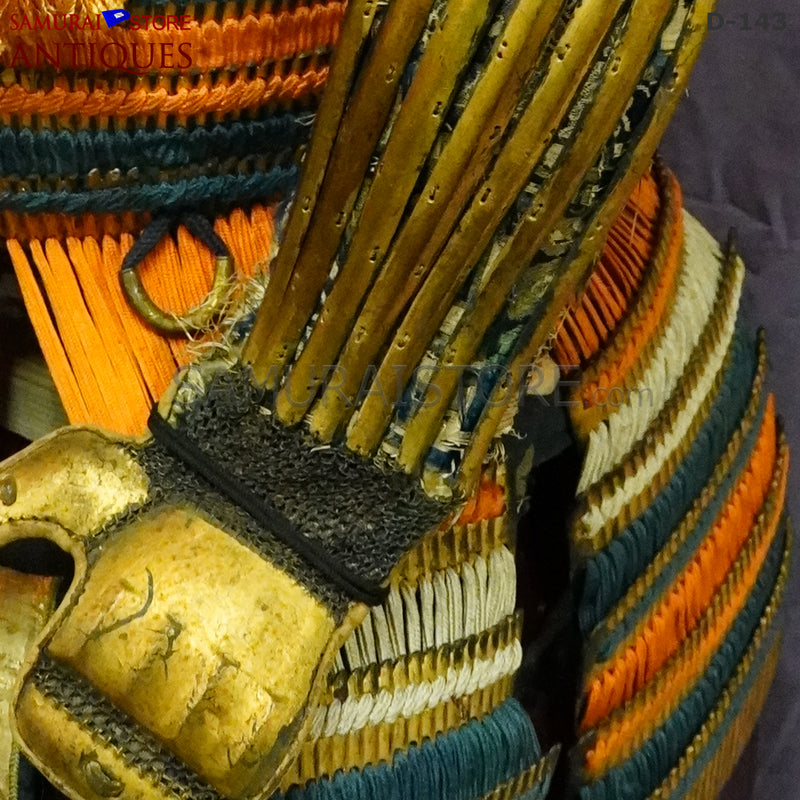 D143 Antique suit of Honkozane gold armor w/ Certificate