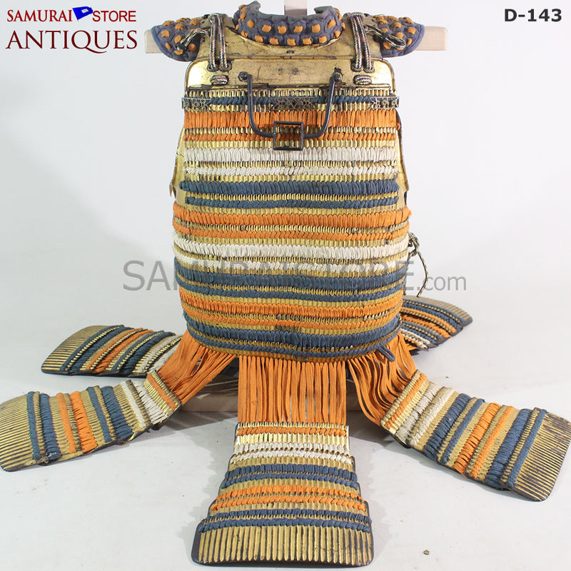 D143 Antique suit of Honkozane gold armor w/ Certificate