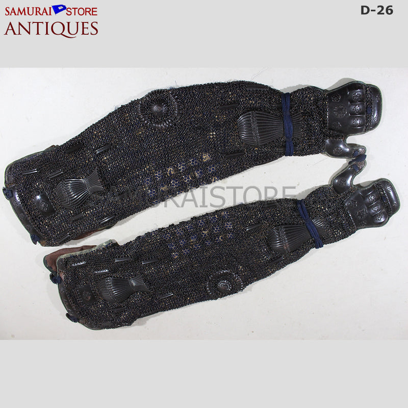 D26 Antique Samurai Armor Honkozane & Kebiki lacing w/ Certificate