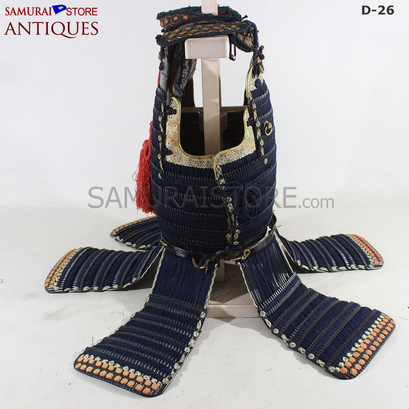 D26 Antique Samurai Armor Honkozane & Kebiki lacing w/ Certificate