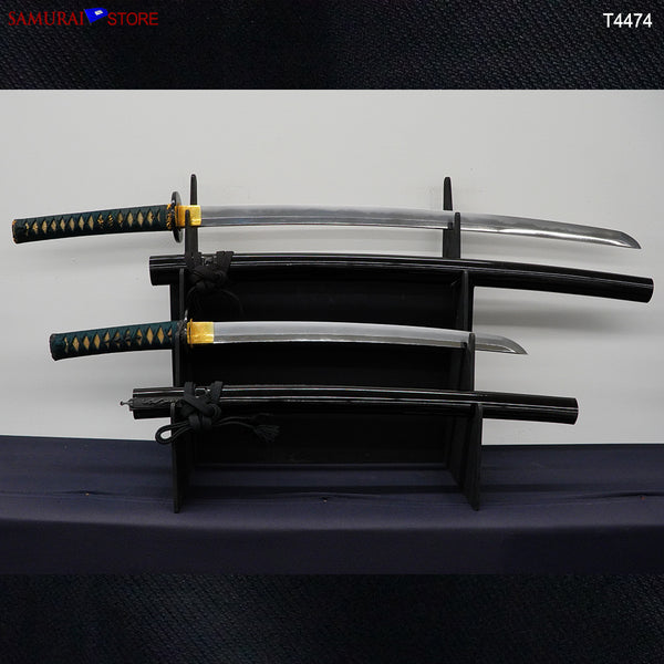 T4474 Pair of antique Katana & Wakizashi swords in Ornate Mountings w/ NBTHK certificates