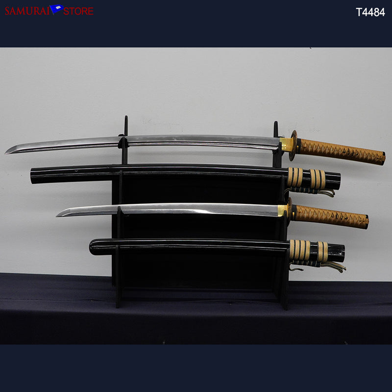 T4484 Pair of antique Katana & Wakizashi swords in Ornate Mountings w/ NBTHK certificates