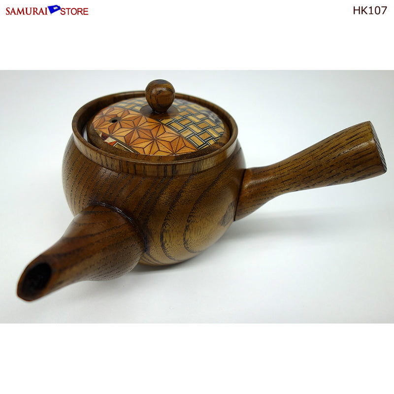 Yosegi Marquetry Wooden Teapot (HK107) - SAMURAI STORE