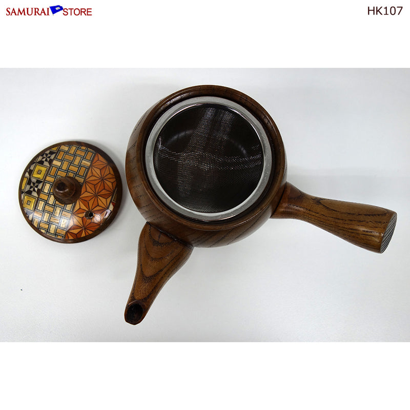 Yosegi Marquetry Wooden Teapot (HK107) - SAMURAI STORE