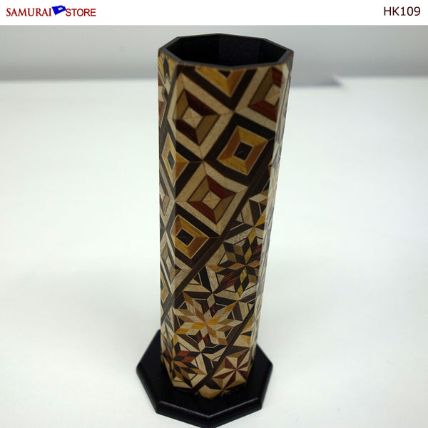 Yosegi Marquetry Craft Single-Flower Vase (HK109) - SAMURAI STORE