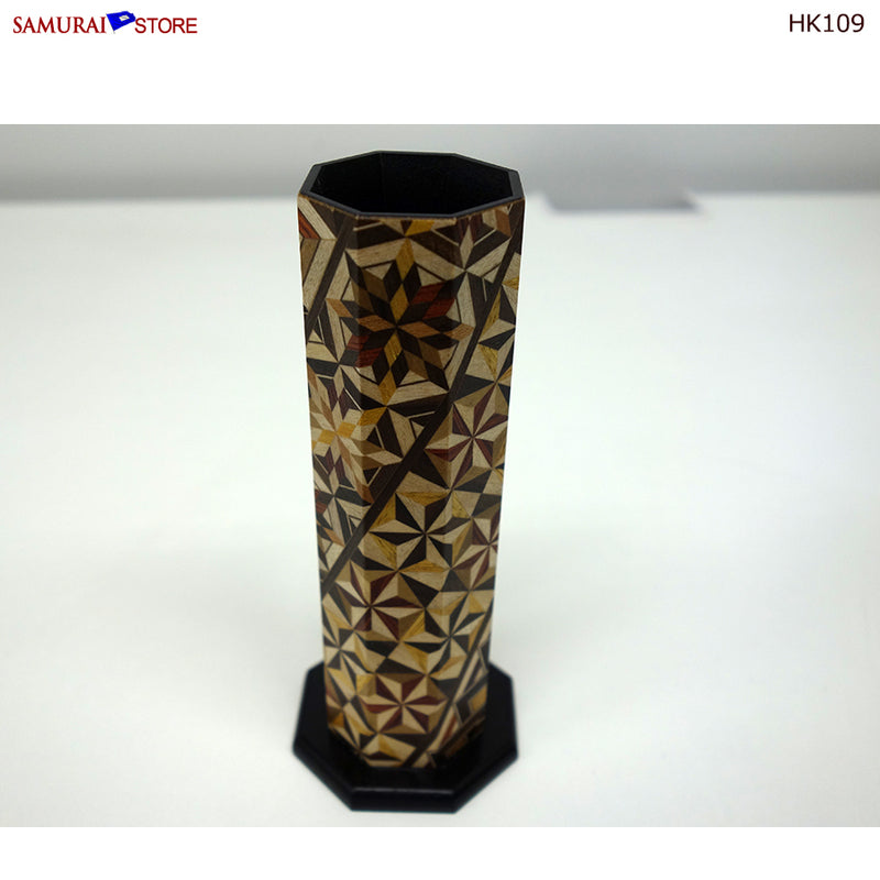 Yosegi Marquetry Craft Single-Flower Vase (HK109) - SAMURAI STORE