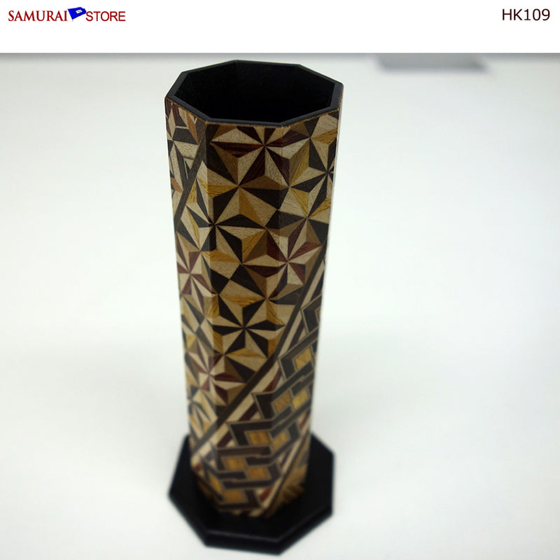 Yosegi Marquetry Craft Single-Flower Vase (HK109) - SAMURAI STORE