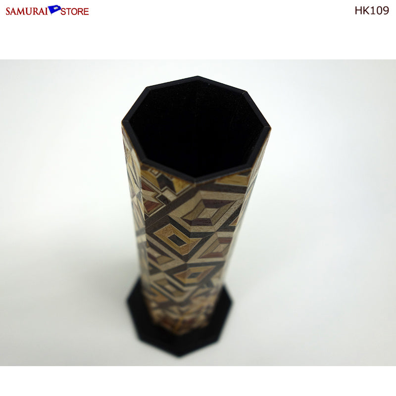 Yosegi Marquetry Craft Single-Flower Vase (HK109) - SAMURAI STORE